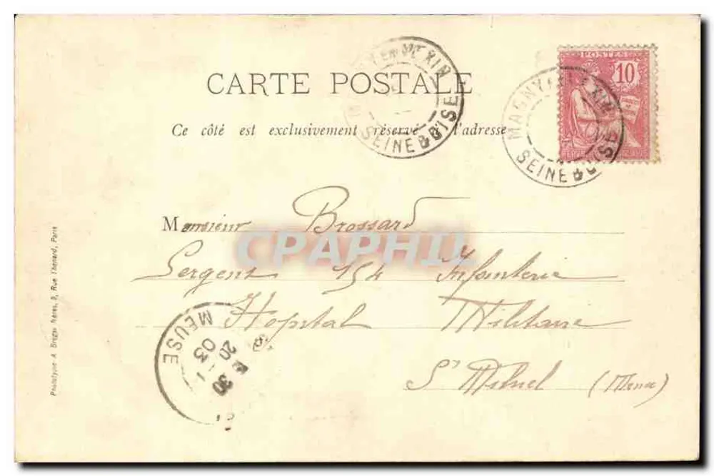 Magny-en-Vexin — La halle — éditeur Phototypie A. Degois, Paris - Rückseite