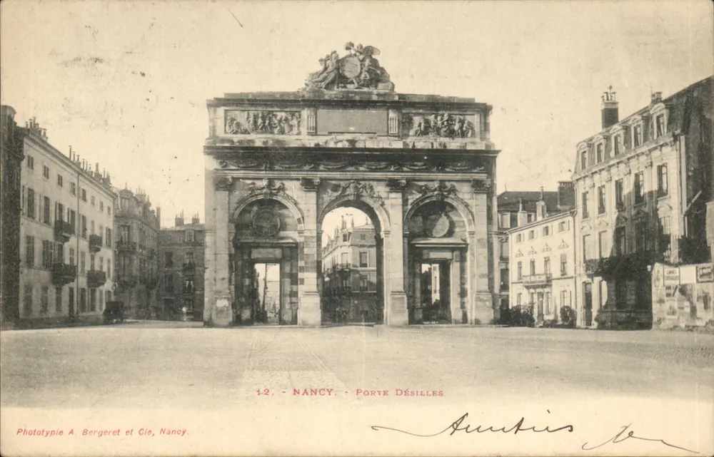 Nancy - Porte Désilles — Phototypie A. Bergeret et Cie, Nancy, n°12 - Frente