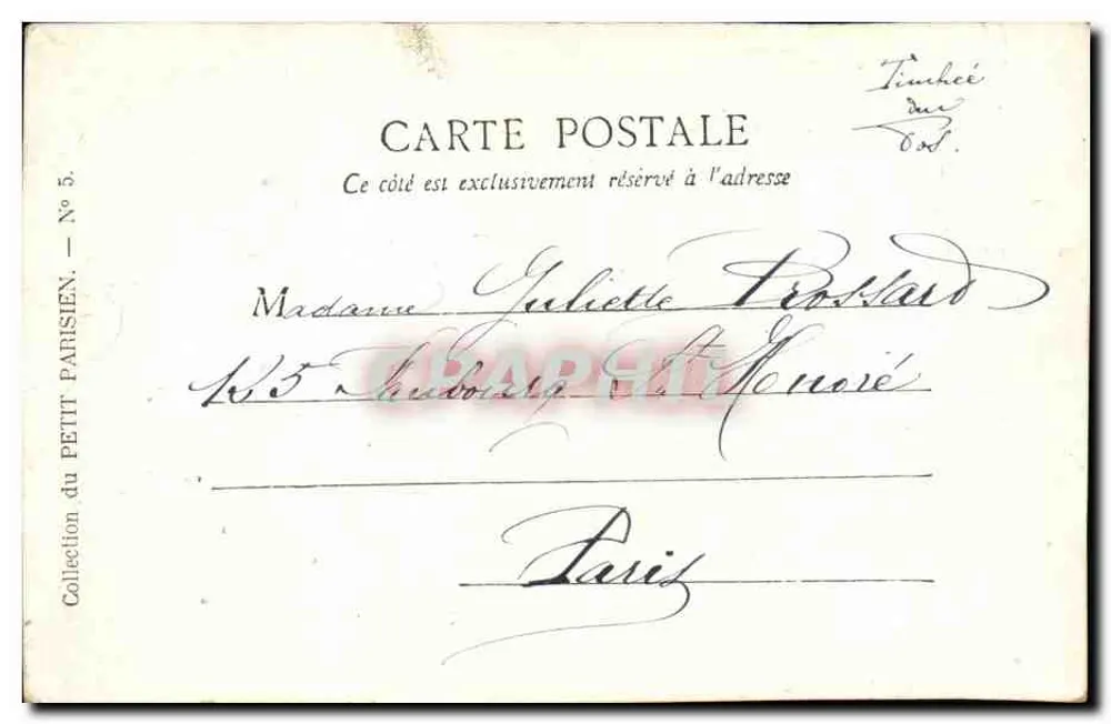 Paris — A Praça da República — Editor da Collection du Petit Parisien, n°5 - Verso
