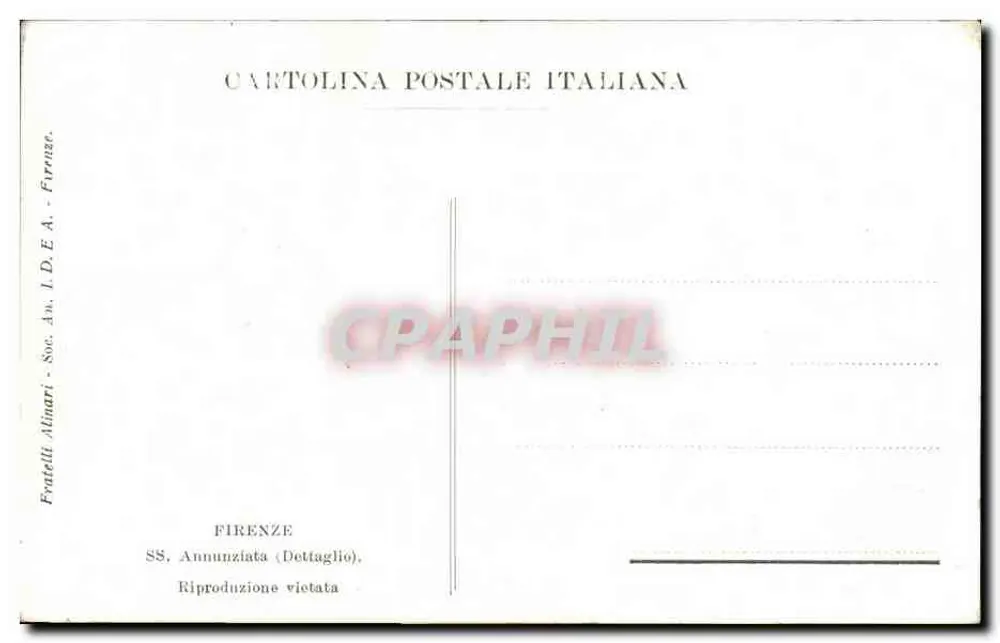 SS. Annunziata — Detail — Fratelli Alinari, Florenz - Rückseite