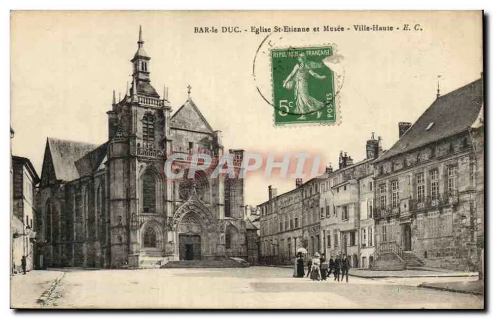 Bar-le-Duc - Kirche Saint-Étienne und Museum - Oberstadt - E. C. - Vorderseite