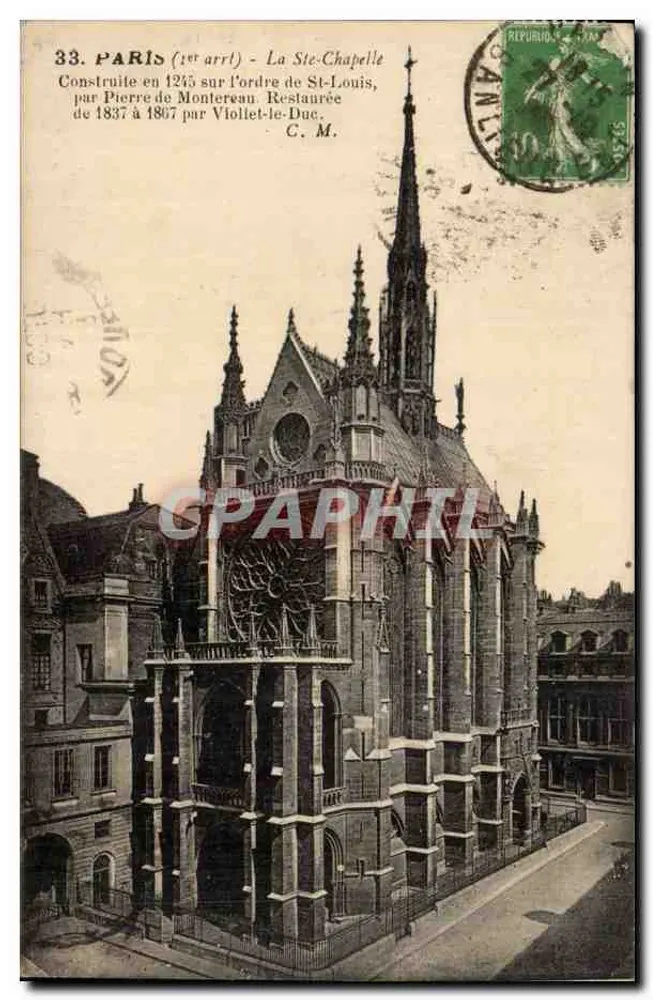 Paris (1º arrondissement) - A Capela Santa — C. M. n°33 - Frente