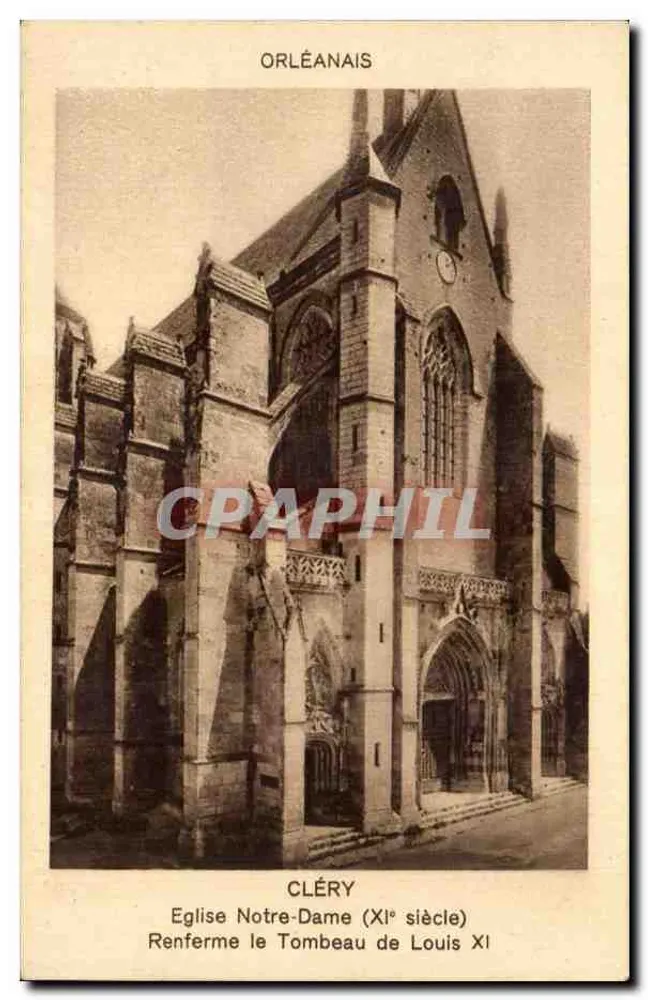Cléry — Kirche Notre-Dame (11. Jahrhundert) — Dillen et Cie, Paris - Vorderseite