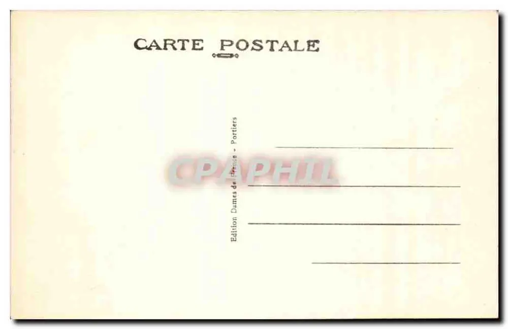 Poitiers - A Catedral — visão da fachada gótica com seu portal e sino, editor 'Dames de France - Poitiers', n°8 - Verso