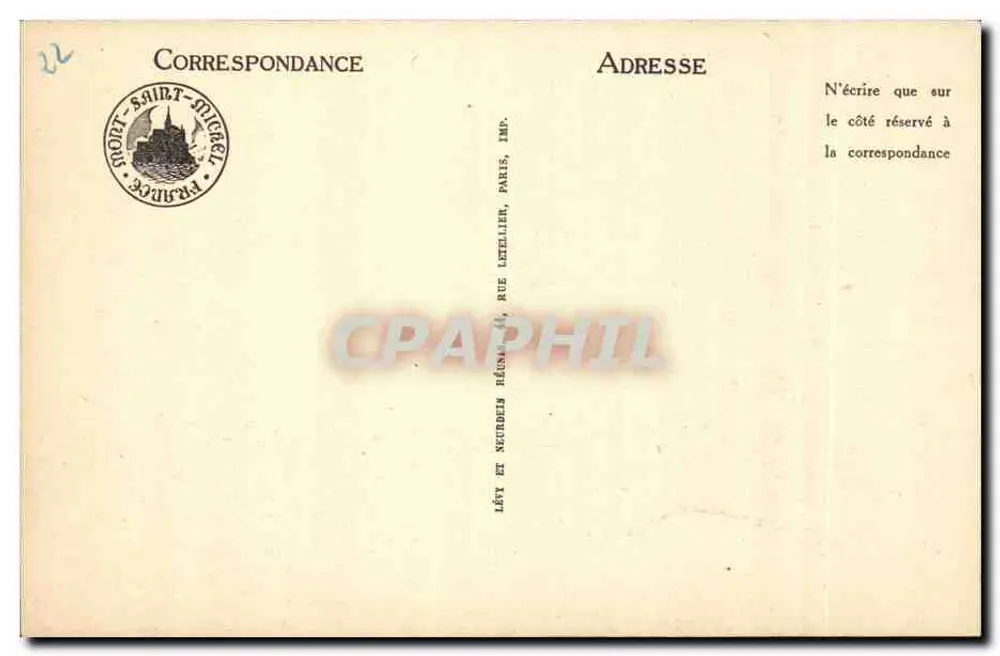 Monte Saint-Michel — Lado sudoeste — LL - Verso