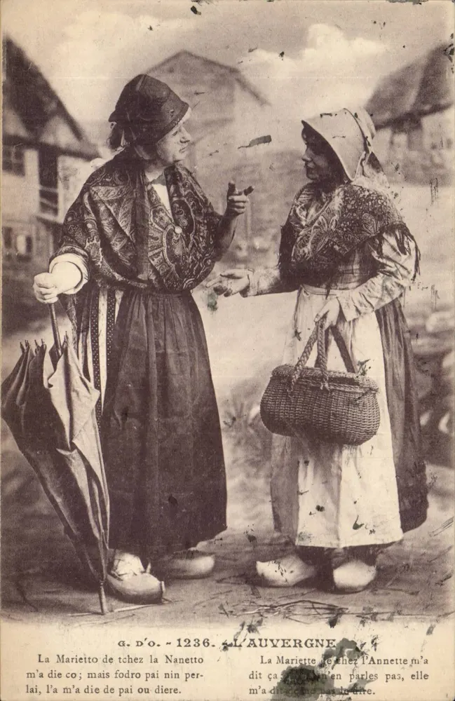 Duas mulheres auvergnatas — A Mariette chez l'Annette — G. D'O. n° 1236 - Frente