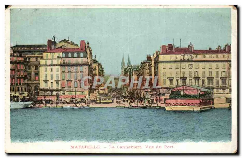 Marseille — Die Cannebière Ausblick vom Hafen - Vorderseite