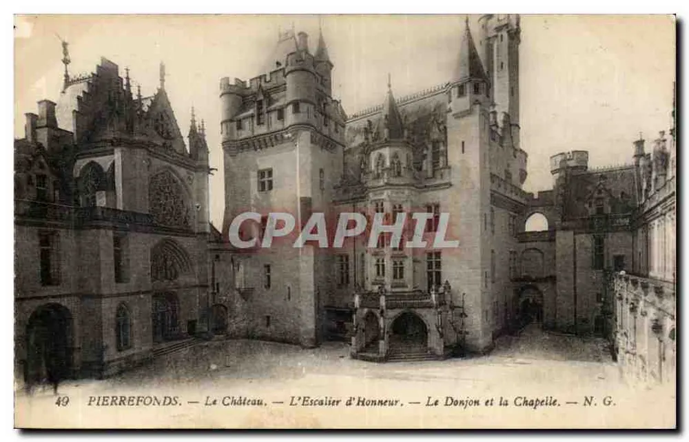 PierreFonds — Das Schloss, Die Ehrenstiege, Der Bergfried und die Kapelle — N. G. - Vorderseite
