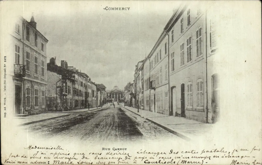 Commercy — Rue Carnot — Imp. Ad. Wolck (Déposé) N° 1472 - Frente