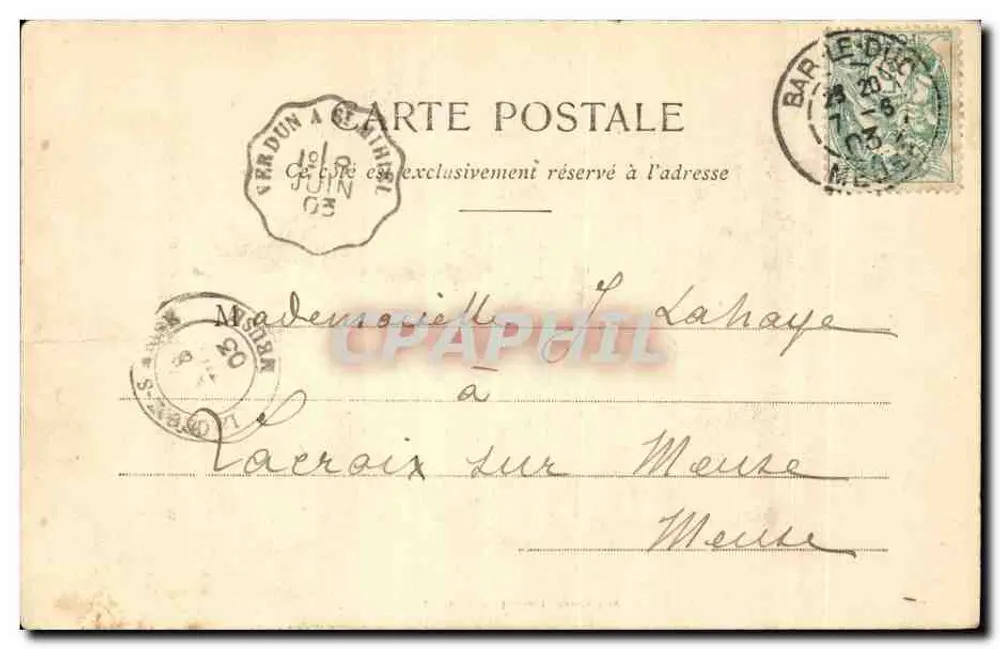 Bar-le-Duc - Rue Rousseau und Turm der Uhr — Buchhandlung A. Laurent, Nr. 10 - Rückseite