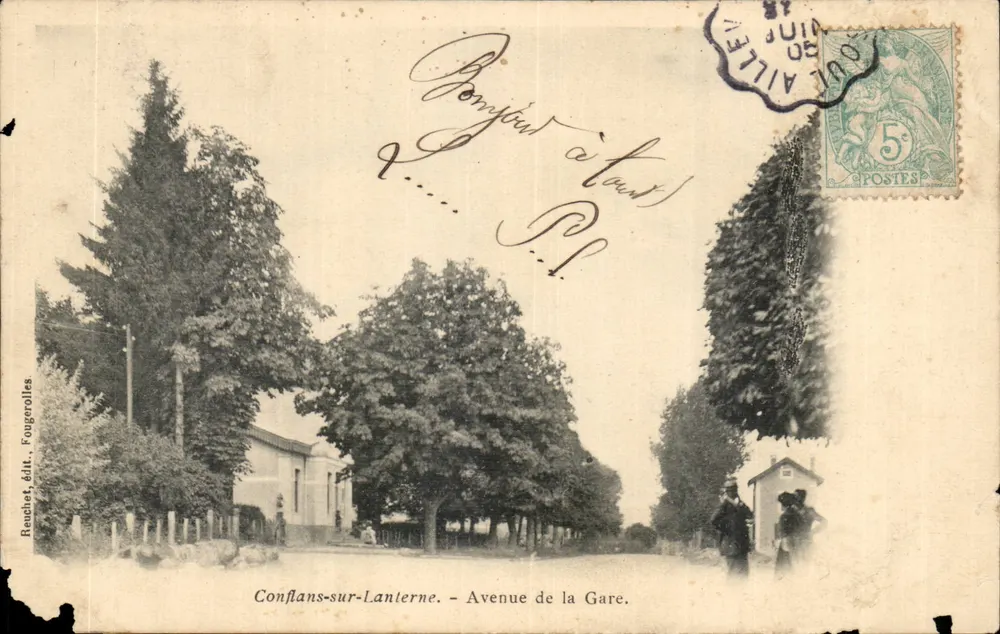 Conflans-sur-Lanterne — Avenue de la Gare — Reuchet, éd., Fougères - Vorderseite