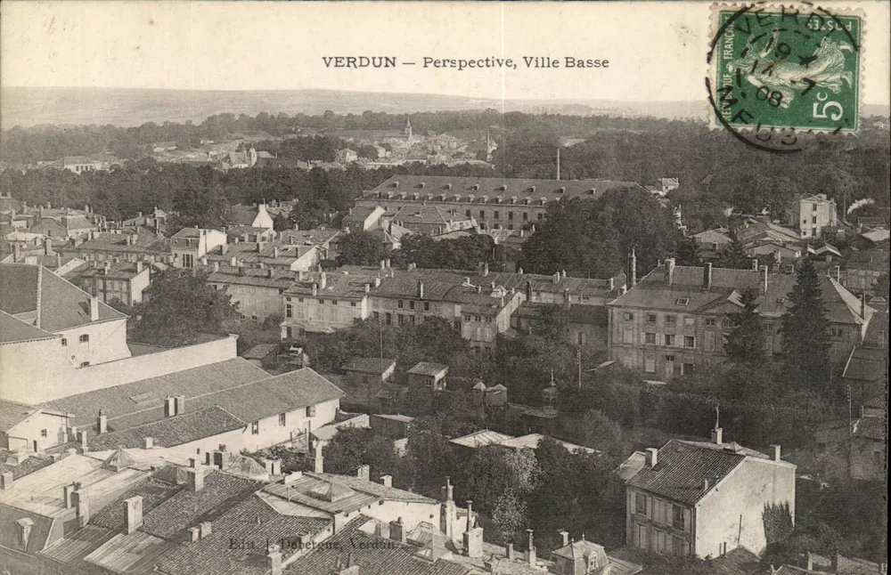 Verdun — Perspectiva, Cidade Baixa — Éd. J. Dabertone, Verdun - Frente