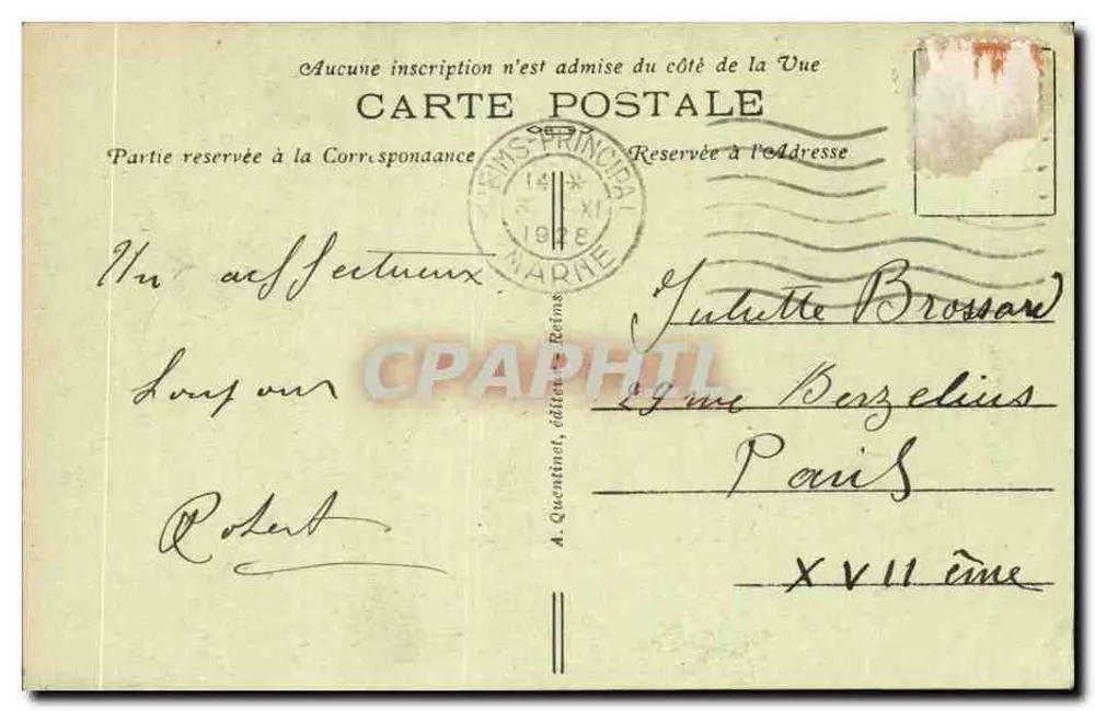 Reims — Gruppe des Denkmals für die Helden der Schwarzen Armee — A. Bluysen, Architekt - P. Morane-Vauthier, Bildhauer - Rückseite