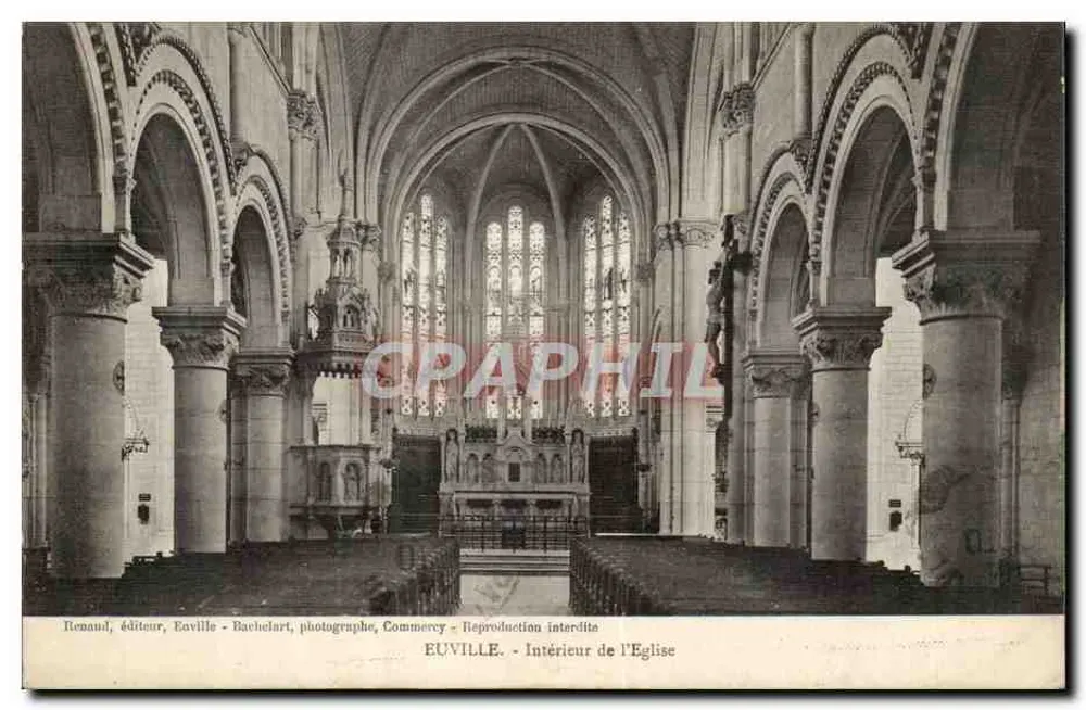 Euville - Wnętrze Kościoła — wydawca Renaud, Euville ; fotograf Bachelart, Commercy - Awers
