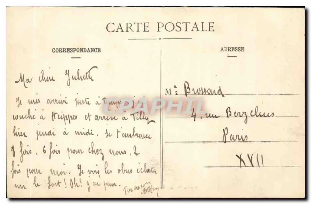 Na Meuse, Ponte destruída — 1914 — editor não visível - Verso