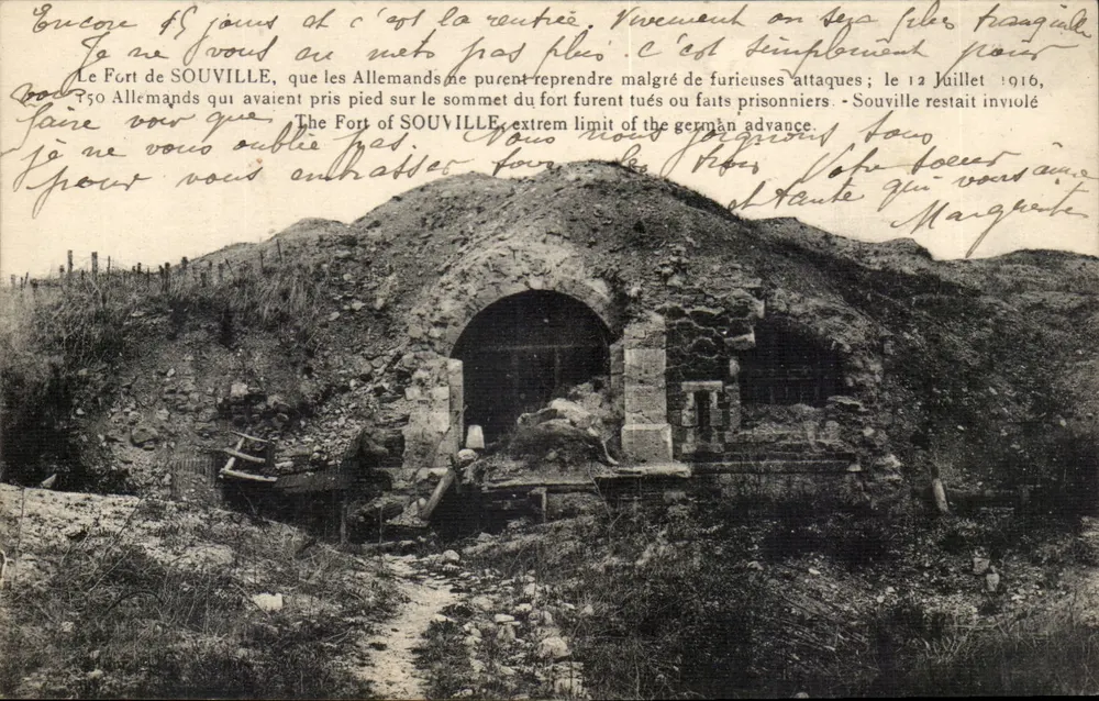 Fort de Souville — Ruínas após a batalha da Marne — Carte postale francesa - Frente