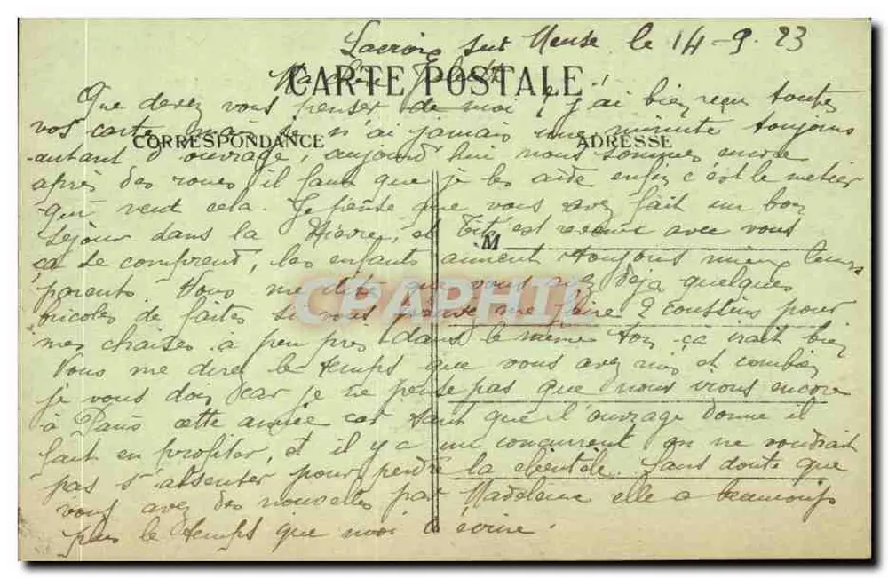 Fort de Souville — Ruínas após a batalha da Marne — Carte postale francesa - Verso