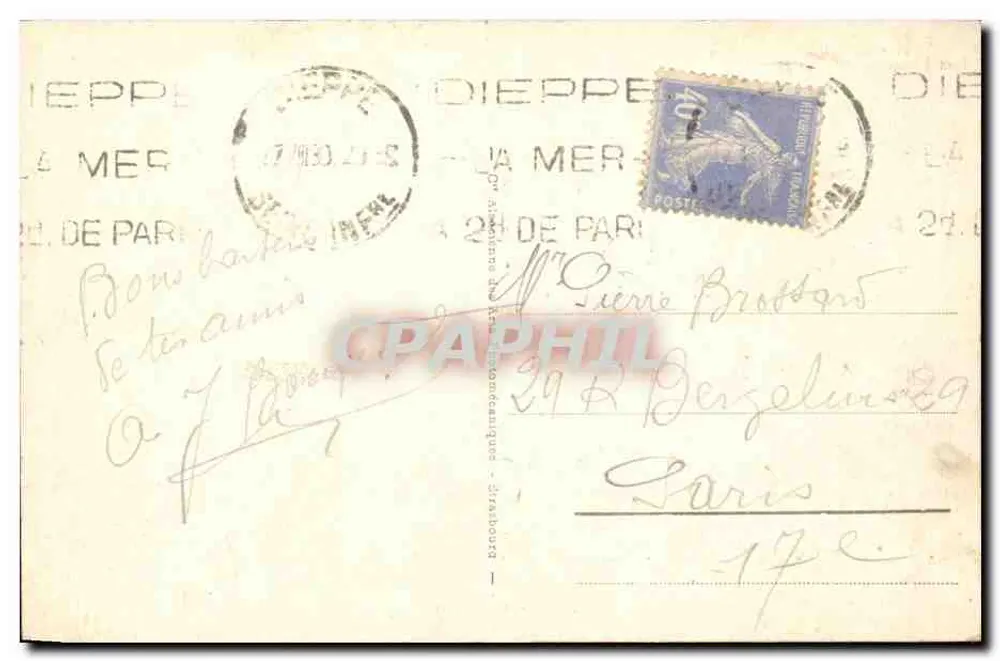 Die Klippen von Pollet und die Kirche Bon Secours — Dieppe, n°112 - Rückseite