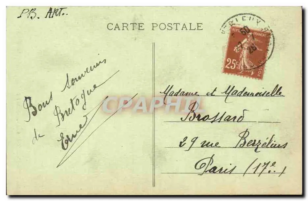 De Oude Filenue — Serie 5224 — Uitgever Agnès (1906) - Achterkant