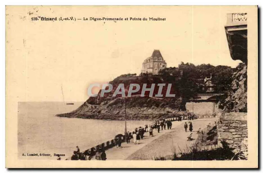 Dinard (Ille-et-Vilaine) — Die Digue-Promenade und Pointe du Mouilnet — A. Lamiré, Verlag, Rennes - Vorderseite