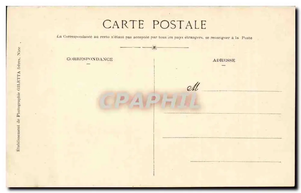 Hyères - Boulevard Riondet — Coleção Artística — Edição Giletta, fot. Nice - Verso