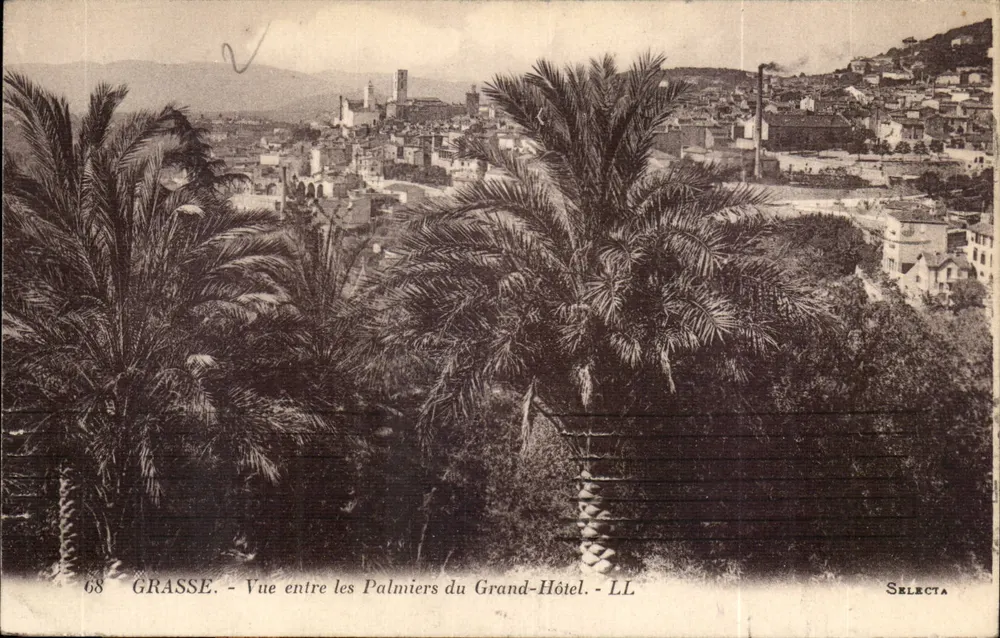 Grasse - Ansicht zwischen den Palmen des Grand-Hôtel - LL - Selecta - Vorderseite