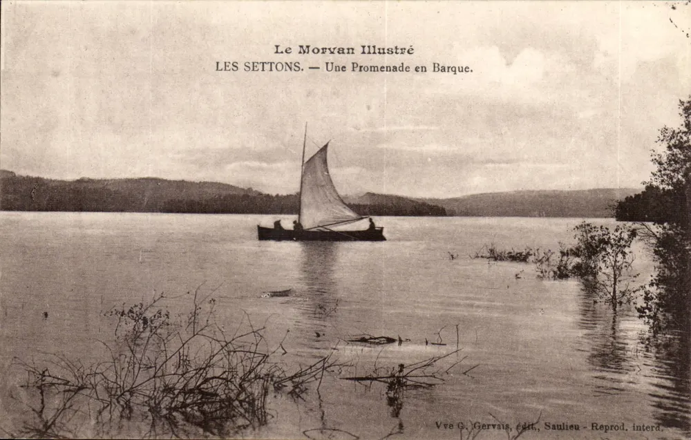 Les Settons — Uma Caminhada de Barco — Vve G. Gervais, editora, Saulieu - Frente