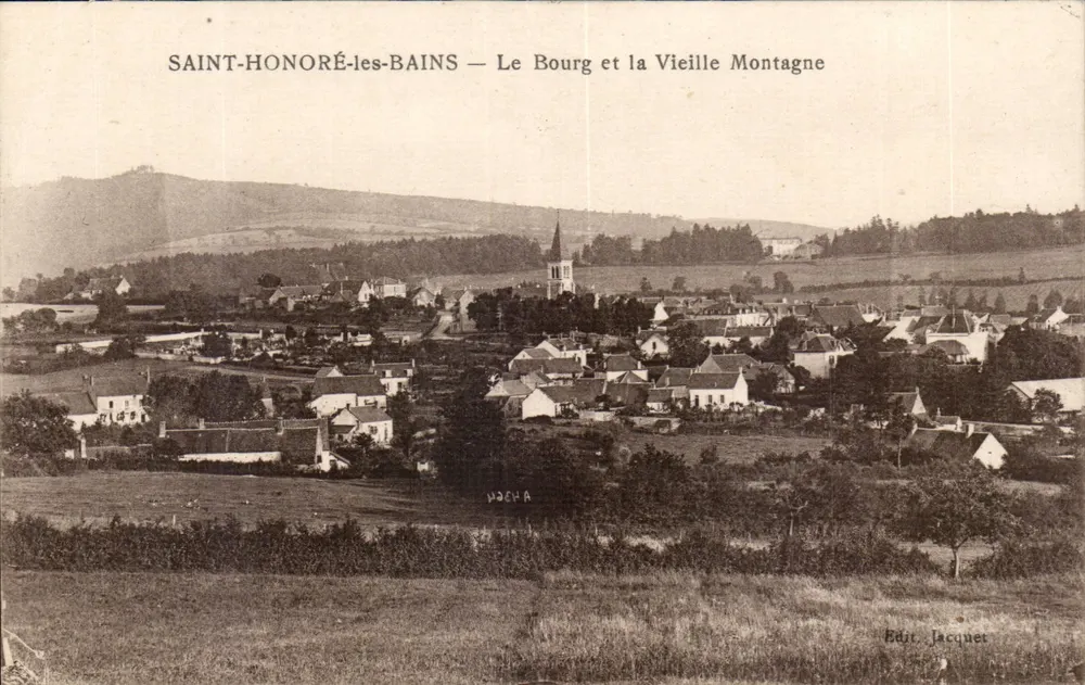 Saint-Honoré-les-Bains — Das Dorf und der Alte Berg — Edit. Jacquet - Vorderseite