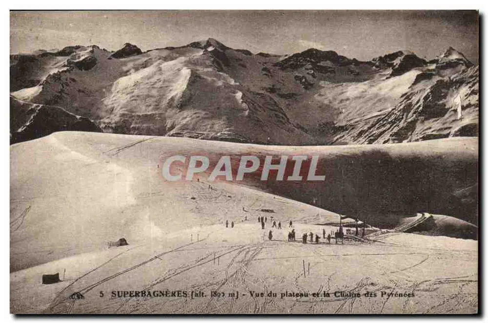 Superbagnères (alt. 1893 m) — Blick auf die Ebene und die Pyrenäen — Verlag: Ph. Alsacienne des Arts et Industries - Vorderseite