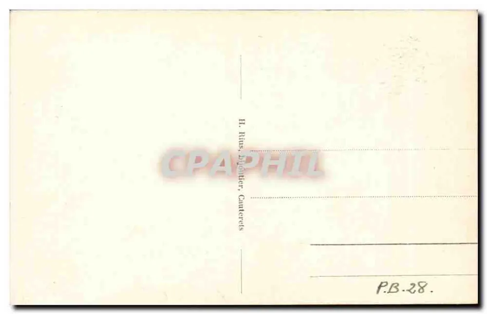 Cauterets - Cachoeira de Pas de l'Onrs — editor H. Rius, Cauterets, n°75 - Verso