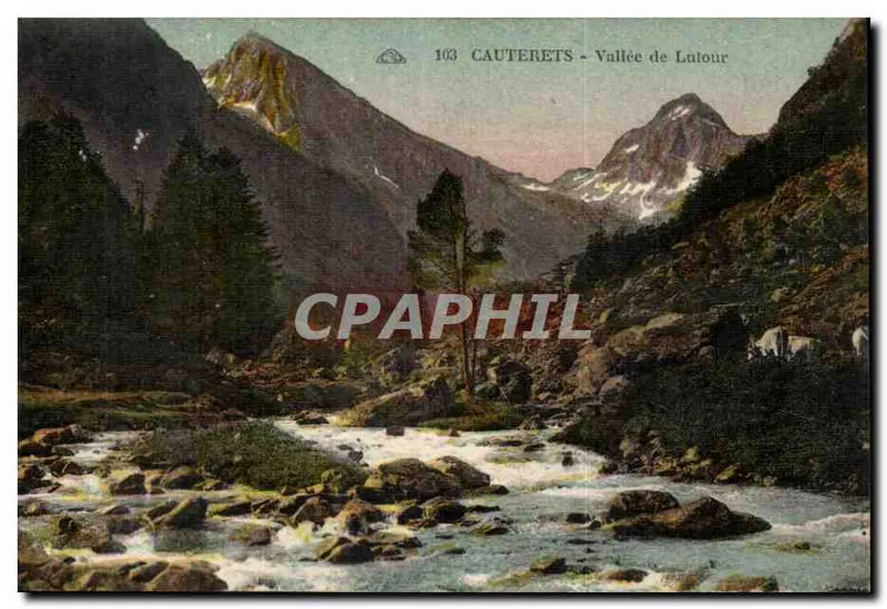 Cauterets - Vale de Lutour — Editor: Cie Alsacienne de Arts Graphiques, n° 103 - Frente