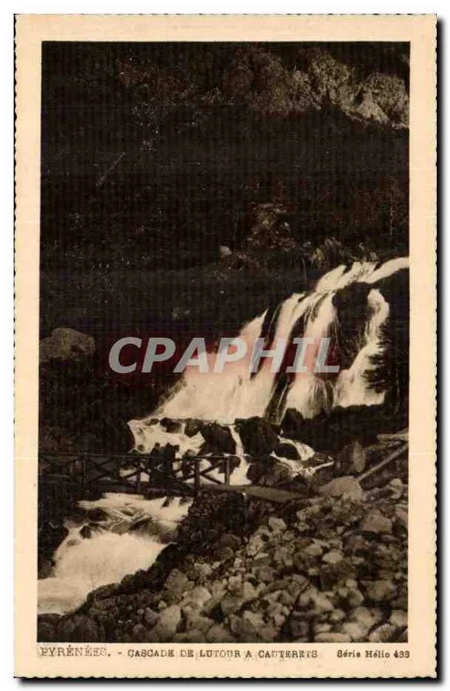 Pirineus — Cachoeira de Lutour em Cauterets — Série Hélio 433 - Frente