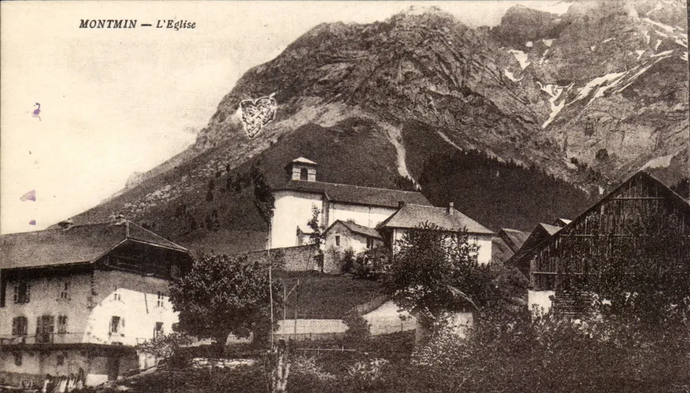 Montmin — A Igreja — Carte postale ancienne - Frente