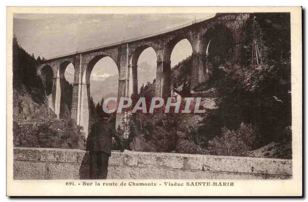 Viaduto Sainte-Marie — na estrada para Chamonix — L. Morand, fot.-edit., Végeve (Alta Saboia) - Frente