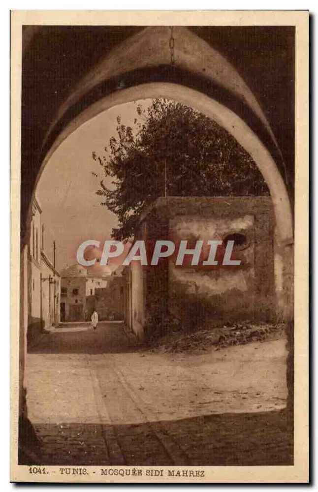 Tunis - Moschee Sidi Mahrez — Ansicht unter einem Bogen — Ausgabe 19041 - Vorderseite