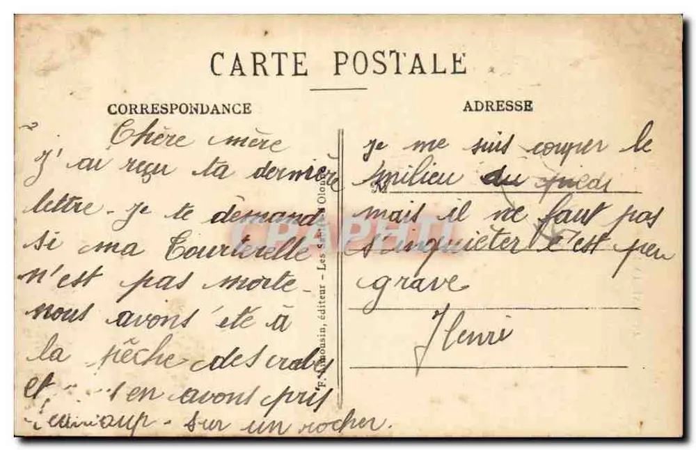 Les Sables-d'Olonne — A Pescadora — F. Thébault, editor - Verso