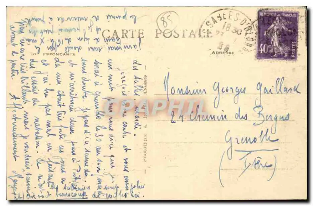 Les Sables-d'Olonne — Estudo de Coiffes A.B. — n°102 - Verso