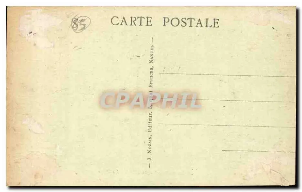 Les SABLES d'OLONNE - A Praia — editor J. Nozaïs, Nantes, n°33 - Verso