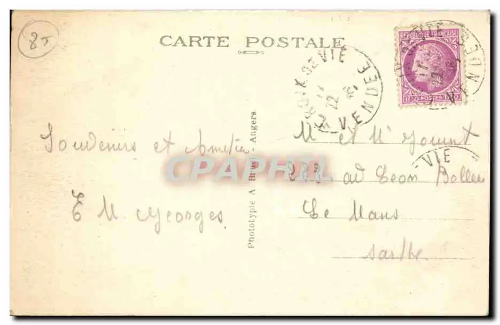 Les Sables-d'Olonne (Vendée) — A Praia — A. B. - Verso