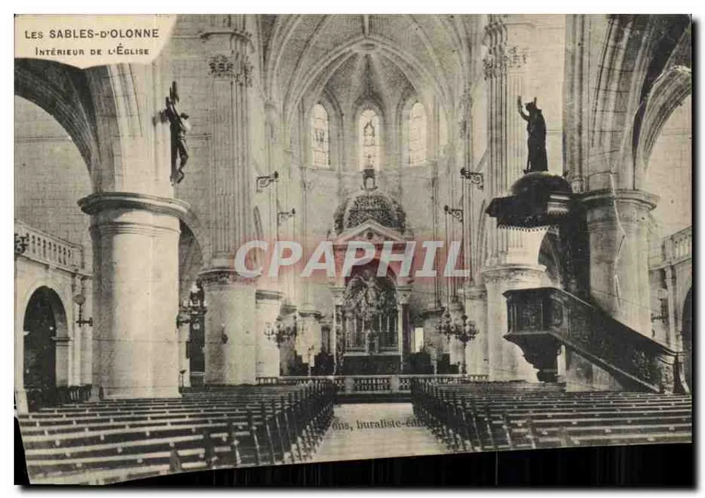 Les Sables-d'Olonne — Interior da Igreja — editor: Pons, huralista-editor - Frente