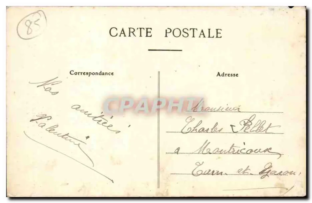 La Vendée Maraichine — romantische Szene unter einem Schirm — Artaud et Nozais, Nantes, Nr. 2 - Rückseite
