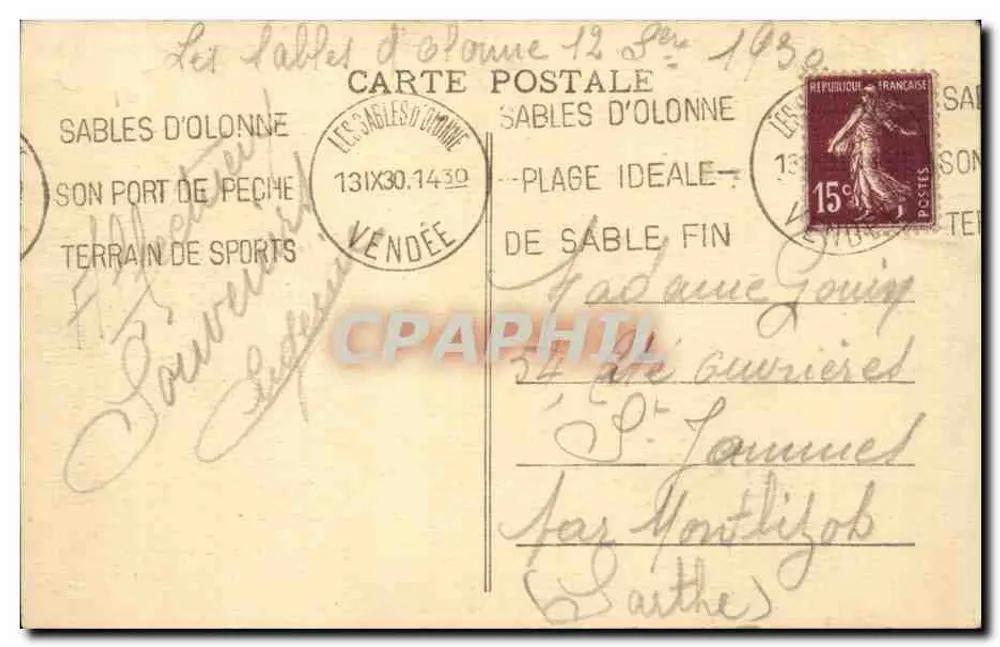Les Sables-d'Olonne — Les Marais Salants — Edição das Nouvelles Galeries, n°69 - Verso