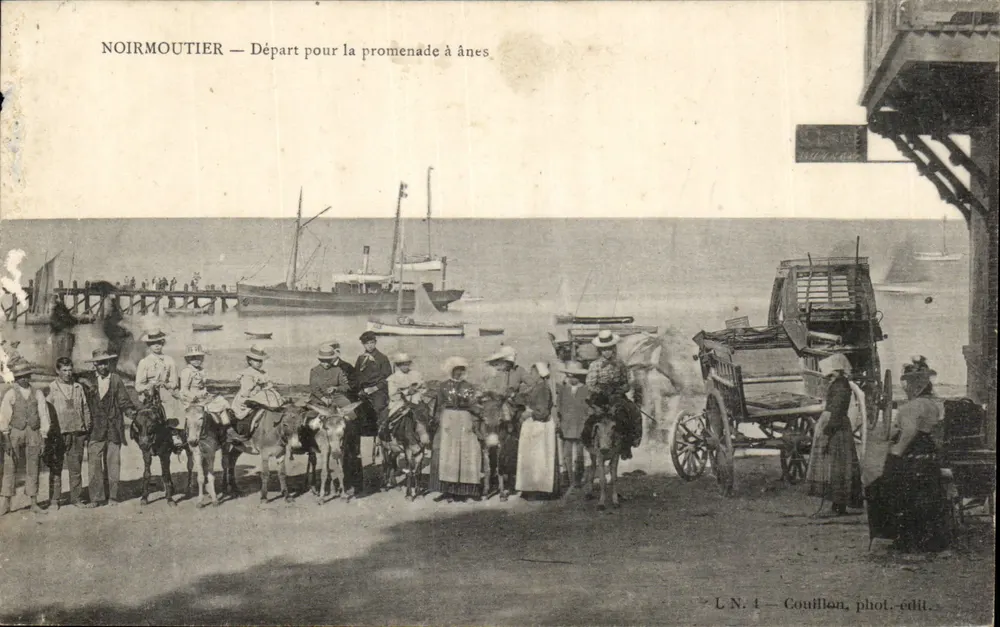 Noirmoutier — Abfahrt zur Eselsreise — L.N. 1 — Couillon, Foto-Verlag - Vorderseite