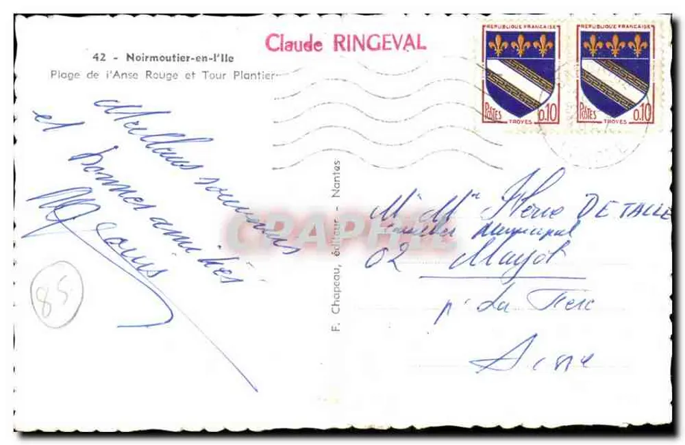 Roter Punkt und Plantier-Turm — Noirmoutier-en-l'Île — Verlag Rosy - Rückseite