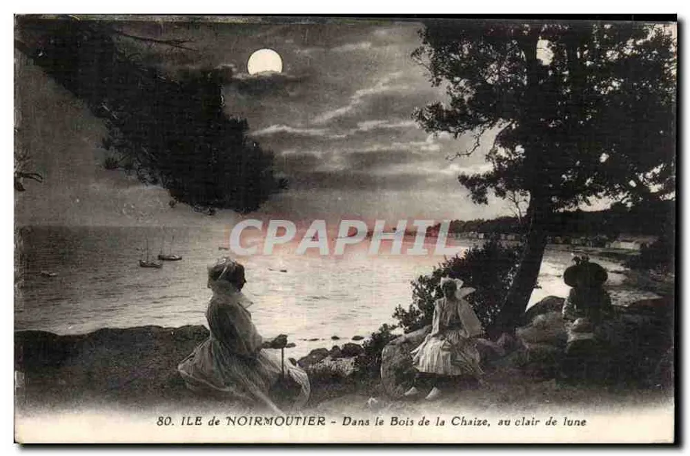 Île de Noirmoutier — Im Wald von La Chaize, bei Mondlicht — J. Nozaïs, Verlag - Vorderseite