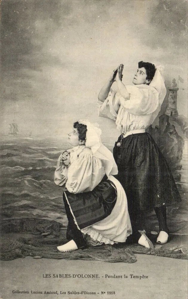 Les Sables-d'Olonne - Während der Sturm — Sammlung Lucien Amiaud, N° 1218 - Vorderseite