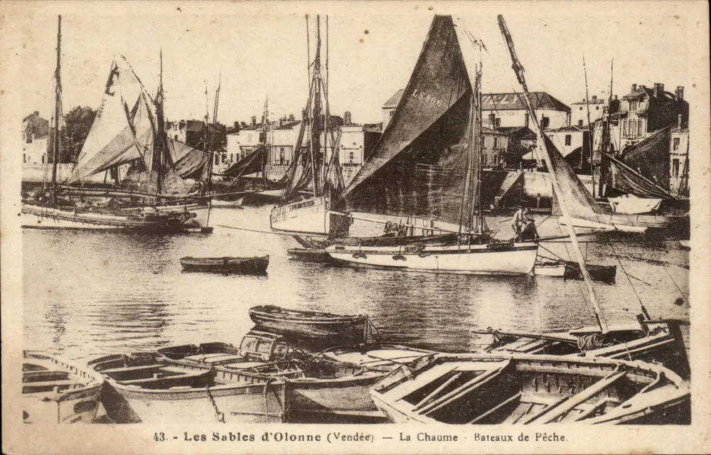 Les Sables d'Olonne (Vendée) — La Chaume — Vis van vissersboten — Fototipie Jolly-Pouppe, Mortagne - Voorkant