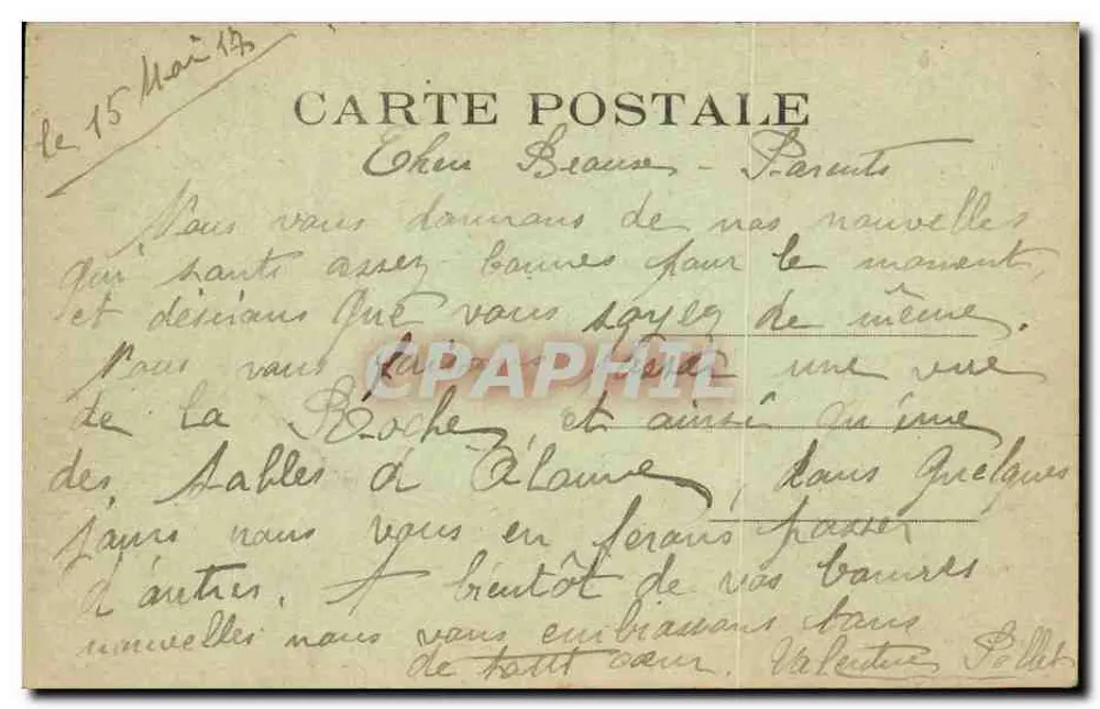 La Roche-sur-Yon — Rue des Sables, die Nouvelles Galeries — unbekannter Verleger - Rückseite