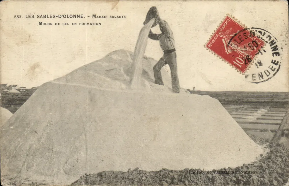 Les Sables-d'Olonne - Salzseen — Salzhaufen in Formation — Phototypie Vasselier, Nantes - Vorderseite