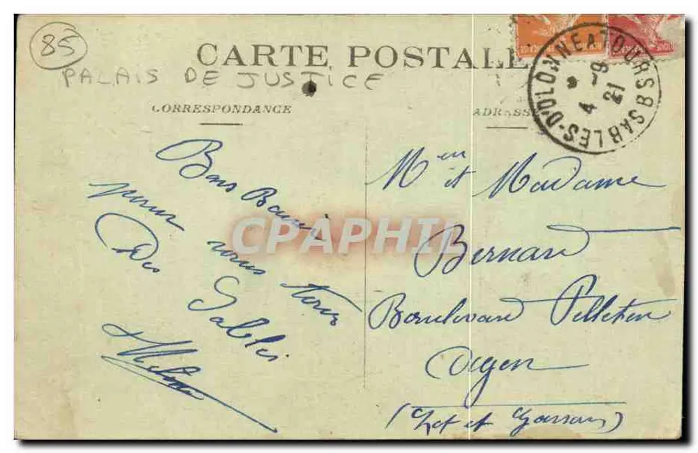 Les Sables-d'Olonne - Palácio de Justiça — Pons, buralistas-edição - Verso